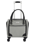 London Fog Cambridge 15" 8-Wheel Under the Seat Bag, Black White Houndstooth