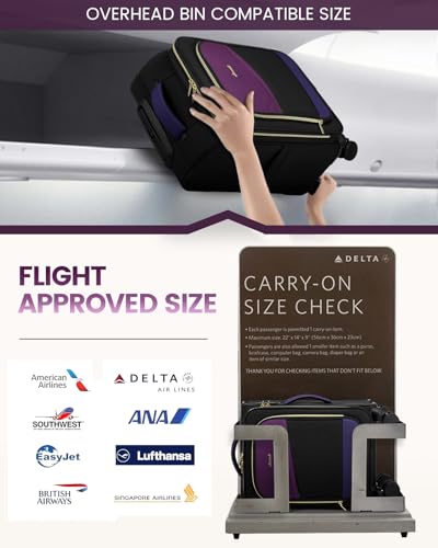 LOVEVOOK 4 Pcs Carry On Luggage 22x14x9 Airline Approved, 20 Inch Carry On Suitcases with Wheels, Softside Rolling Suitcase for Women Men, with TSA Lock Weekender Travel Luggage
