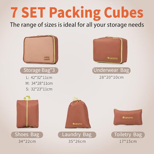 Rosamo 10 piece Luggage Set Expandable Suitcase 22x14x9 Airline Approved Carry on, ABS Hard Case Suitcases with Spinner Wheels,TSA Lock