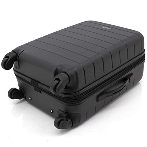 Wrangler Smart Spinner Hardside Luggage, 22-Inch Carry-On, Black