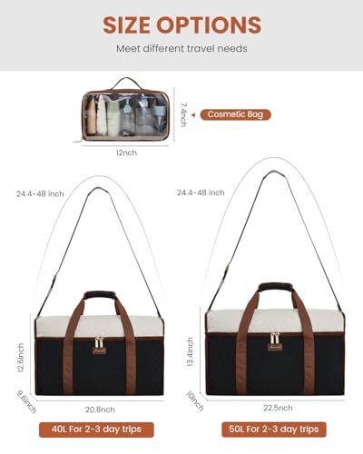 LOVEVOOK Travel Duffle Bag, Weekender Bags For Women, Carry On Personal Item Travel Bag For Airplanes, Overnight Bag With Toiletry Bag, Hospital Bag for Labor and Delivery, Yoga Gym Duffel Tote, 3Pcs