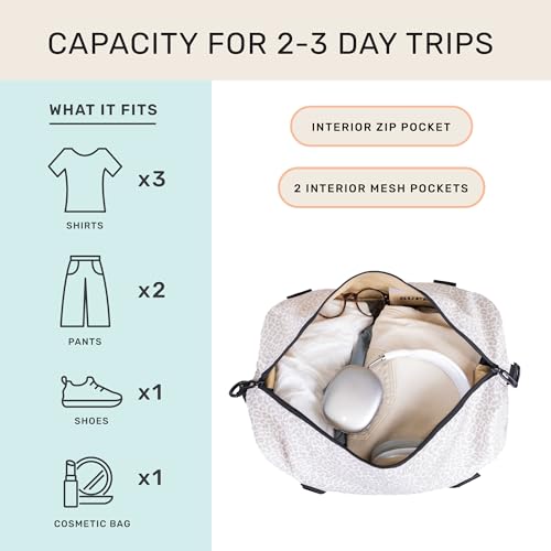 Jadyn Lola Travel Bag, Weekender/Overnight Duffel, Gym Tote Bag for Women, Men (Desert Leopard)