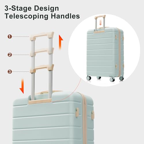 Luggage Sets 3 Pcs Suit case, ABS Hardside Suit case Carry-on, Checked Luggage, Lock