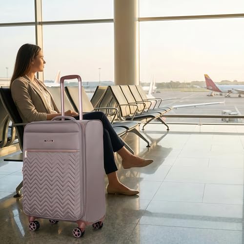 Travelhouse Softside 3 Piece Luggage Sets, 4 Piece Expandable Soft Sided Suitcase with Spinner Wheels, Lightweight Travel Set with Underseat Duffel Bag (16/20/24/28)