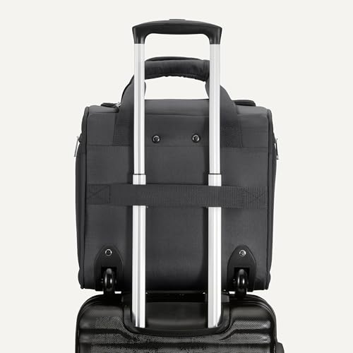 Amazon Basics Underseat Carry-On Luggage with Wheels and Handle, 14" Rolling Travel Bag, Fits Under the Seat, Black