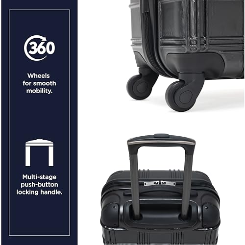 Ben Sherman Nottingham Lightweight Hardside 4-Wheel Spinner Travel Luggage, Charcoal, 24-Inch Checked
