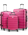 Suitour Luggage 3 Piece Sets Hard Shell Luggage Set with Spinner Wheels, TSA Lock, 20 24 28 inch Travel Suitcase Sets,Rose Red