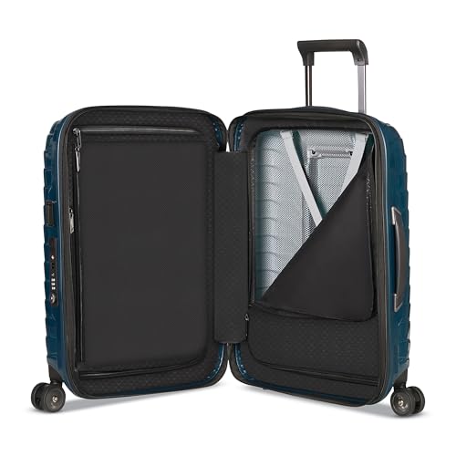 Samsonite Proxis Global Carry-On Hardside Luggage with Dual Spinner Wheels, Airline Approved - Innovative Roxkin™ Lightweight Shell With Ultimate Durability- TSA Lock, Telescopic Handle - Petrol Blue