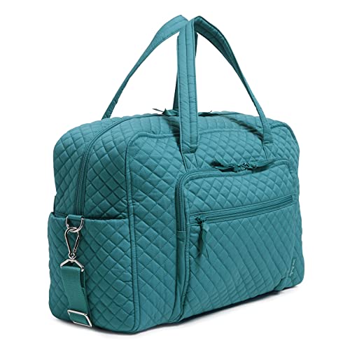 Vera Bradley Women's Cotton Weekender Travel Bag, Forever Green - Recycled Cotton, One Size