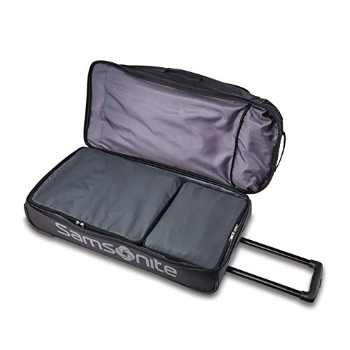 Samsonite Andante 2 Wheeled Duffel Bag – 28-Inch Durable Rolling Luggage with Inline Skate Wheels, Push-Button Handle & Spacious Compartments – Travel-Friendly and Lightweight - All Black