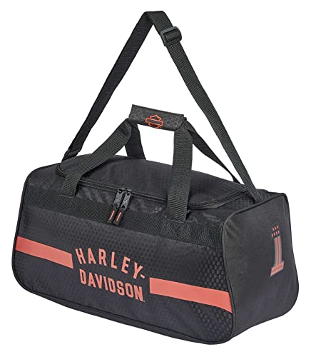 Harley-Davidson Rust Orange #1 Logo Sports Duffel Bag w/Shoulder Strap - Black