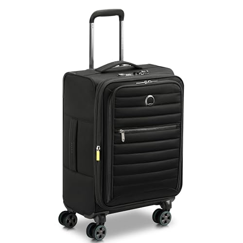 DELSEY PARIS Cruise 3.0 Softside Expandable Luggage with Spinner Wheels, Black, Carry On 20 Inch