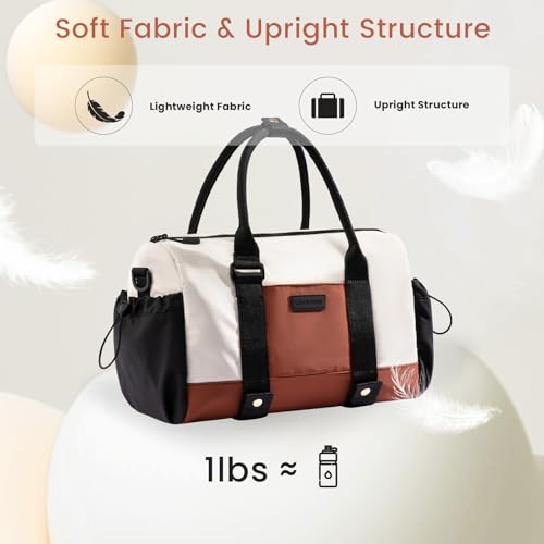LOVEVOOK Small Gym Bag for Women with Yoga mat Holder, Mini Duffle Bag for Travel with Wet Pocket, Overnight Personal Item Bags, Lightweight Carry on Weekender Duffel for Workout, Dance, Ballet