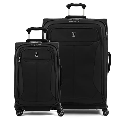 Travelpro Tourlite Softside 3-Piece Set, Expandable Luggage, 4 Spinner Wheels, Lightweight Suitcase, 21" Carry-On, 29 Check Large, Black