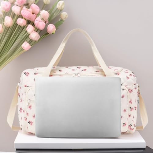 ALINUOYQ Quilted Diaper Bag Tote Cute Large Baby Bag for Mom, Hospital Bags for Labor Delivery, Weekender & Overnight Travel Duffel Bags for Women, Pañaleras para Bebe