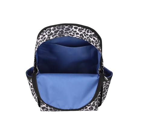 LeSportsac White Leopard Route Small Backpack, Black, Slate Grey & Light Grey