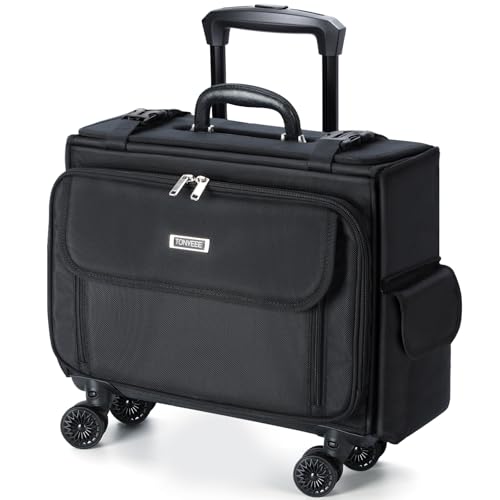 Tonyeee Rolling Laptop Bag 15.6 Inch, Ballistic Nylon Wheeled Briefcase for Men Women, Professional Rolling Work Bag, Underseat Carry On Business Case, 360 Spinner Wheels, Accordion File Office Bag