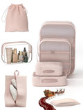 BLINGCOOL 8 Set Packing Cubes for Travel with Clear Toiletry Bag, Durable Luggage Packing Organizers, Carry-On Accessories, TSA Approved See-Through Cubes, Space-Saving Storage Bags, Gifts for Women