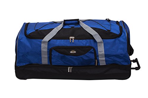 Rockland Drop Bottom 40" Rolling Duffel Bag, Navy