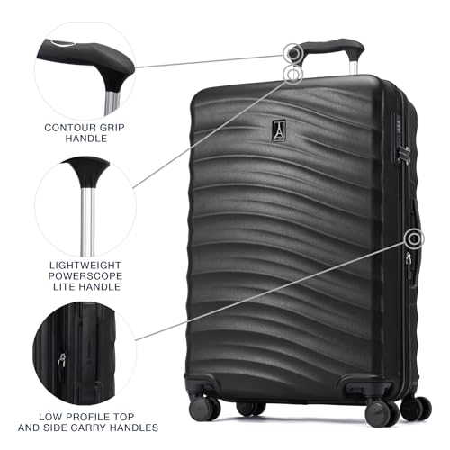 Travelpro Maxlite Air V2 Hardside Expandable Checked Luggage, 8 Spinner Wheels, Lightweight Hard Shell Suitcase, TSA lock, Black, Checked Medium 25-Inch