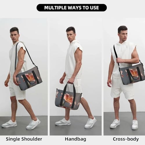 Blooming lilies Printed Travel Bag Large Gym Tote, Weekend & Business Trip Crossbody Shoulder Bag, Lightweight