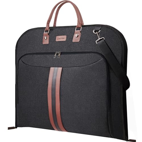 BALEINE Travel Garment Bag, Travel Suit Bag for Men, 42'' Waterproof Carry on Garment Bag for Hanging Clothes, Garment Duffel Bag for Travel Business (Black)