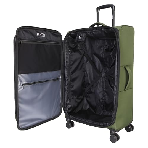Kenneth Cole REACTION The Venturer 28-Inch Carry-On Lightweight Durable Softside 8-Wheel Spinner Cabin Size Luggage, Olive