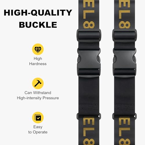 LEVEL8 Luminous Luggage Sets 3 Piece with Luggage Straps, (20/24/28)
