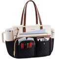 LOVEVOOK Teacher Tote Bag for Women Work, Laptop Bag with Large Cup Holder, Nurse Bag with Multi Pocket, Water-Resistant Business Travel Computer Briefcase Handbag Diaper Bag Mother Gift, 15.6 Inch