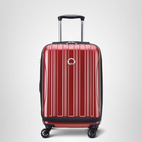DELSEY PARIS Helium Aero Hardside Expandable Luggage with Spinner Wheels, Brick Red, Checked-Medium 24 Inch