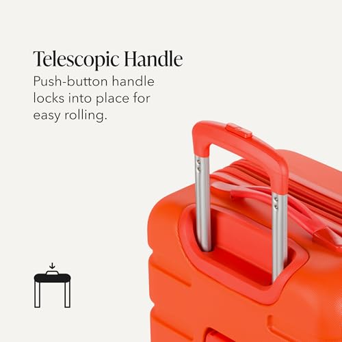 SWISSGEAR Signature Hardside Expandable Carry-On Spinner Luggage, ABS Construction, TSA-Friendly Lock, and Built-In Cupholder, Orange, 19-Inch