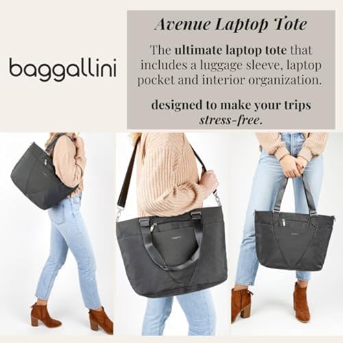 Baggallini Avenue Tote - 12x18 Laptop Tote Bag for Women - Lightweight Work Travel Carry On Bag