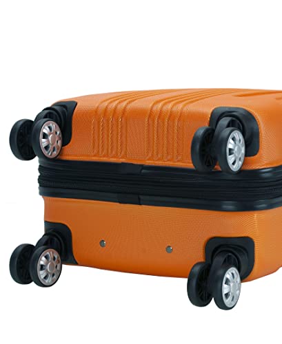 Rockland London Hardside 3 Piece Expandable Spinner Wheel Luggage Set, (20"/24"/28"), Orange