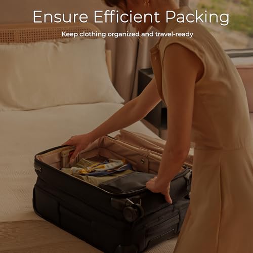 Briggs & Riley Double-Sided Packing Cube for Travel - Essential Pack Accessories for Women & Men, Luggage & Suitcase Organizer Bag for Clothes, Versatile Design - Travel Essentials, Black