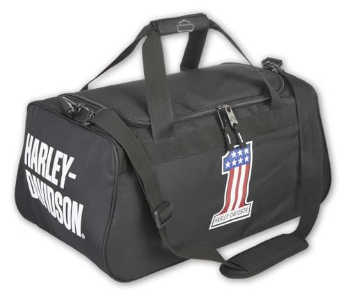 Harley-Davidson #1 RWB Logo Sports Duffel Bag w/Strap - Black 99418-NUMBER1