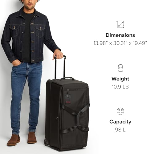 TUMI - Alpha Large Split 2-Wheeled Duffel - Men's Rolling Travel Bag with Split Compartments - Black