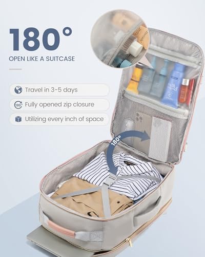 LOVEVOOK 40L Travel Backpack Flight Approved Carry on Backpack,3 Packing Cubes,Waterproof Personal Item Travel Bag,TSA Carry on Luggage Suitcase Travel Essentials,Gifts for Women & Men,fits 17" Laptop