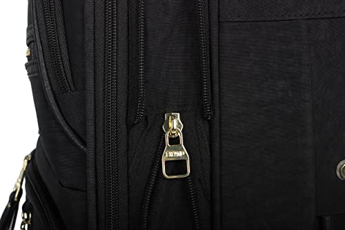 Steve Madden Designer Luggage Collection - Lightweight 24 Inch Expandable Softside Suitcase - Mid-size Rolling 4-Spinner Wheels Checked Bag (Black, 24in)