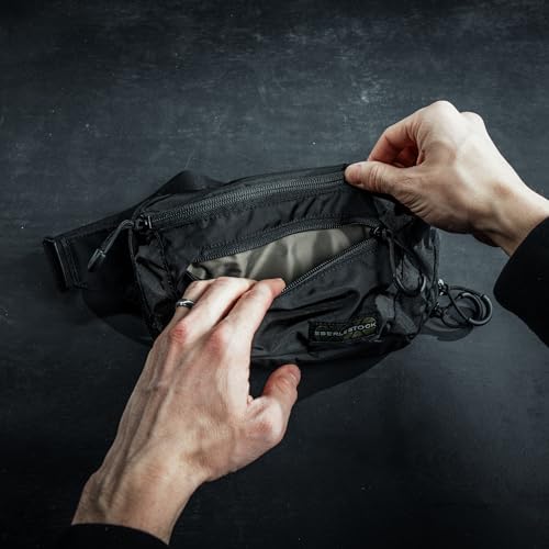 Eberlestock Bando Bag - Tactical Mens Fanny Pack w/Adjustable Waist Belt, Zippered Pockets, Compact Lightweight Belt Bag, Everyday Hip Pouch for Travel Outdoor Running Hunting, Black