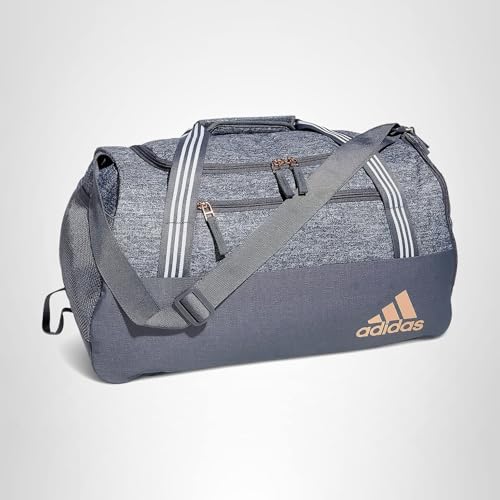 adidas Squad 5 Duffel Bag, Jersey Onix Grey/Onix Grey/Rose Gold, One Size