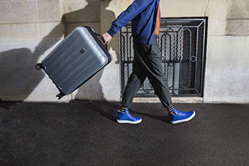 DELSEY PARIS Helium Aero Hardside Expandable Luggage with Spinner Wheels, Brushed Charcoal, Checked-Medium 24 Inch