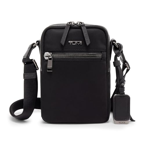TUMI - Voyageur Persia Crossbody - Nylon Crossbody Travel Shoulder Bag for Women & Men - Stain- & Water-Resistant Fabric - Black & Gunmetal