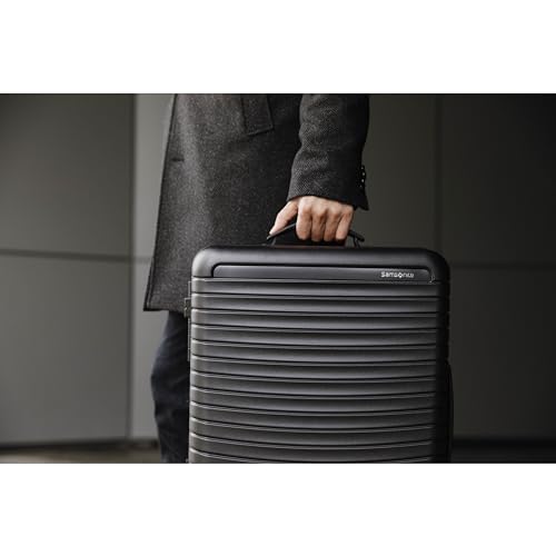 Samsonite Framelock Max Hardside Luggage with Spinner Wheels, Lightweight zipper-less (Asphalt Black, Large Spinner)