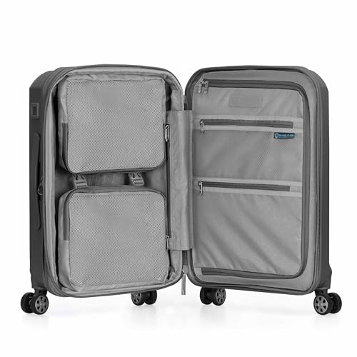 Traveler's Choice Pagosa Hardshell Expandable Luggage with Spinner Wheels, Gray, 22-Inch Carry-on