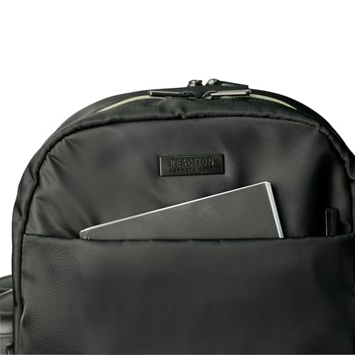 Kenneth Cole REACTION Sophie Women's Silky Nylon 15" Laptop & Tablet Anti-Theft RFID Travel Backpack Bag, Black With 20" Carry-On