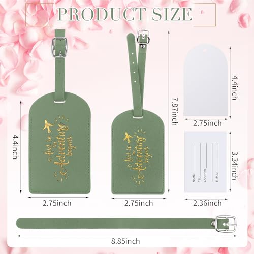 Amylove Bulk Wedding Favors Luggage Tags Gifts, and So The Adventure Begins Luggage Tags for Guests Bridal Gifts, 24 Pack (Olive Green)
