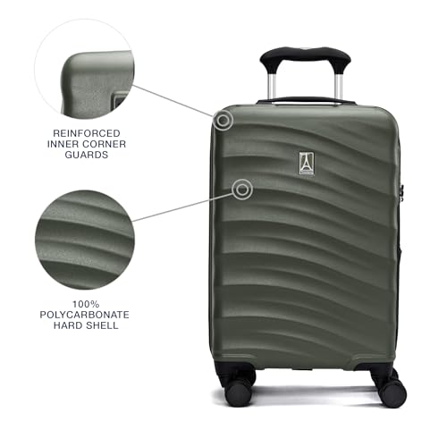 Travelpro Maxlite Air V2 Hardside Expandable Checked Luggage, 8 Spinner Wheels, Lightweight Hard Shell Suitcase, TSA lock, Slate Green, Checked Medium 25-Inch