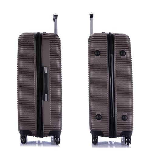 InUSA ROYAL Hardside Spinner Luggage with Ergonomic Handles | Spacious Travel Suitcase with Four Spinner Wheels and Studs | 28 Inch Large Hardside Spinner Luggage | Brown