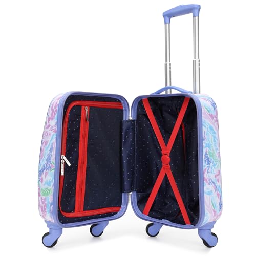 Nautica Kids 18" Hardside Carry-on Suitcase with Spinner Wheels, Pastel Shell