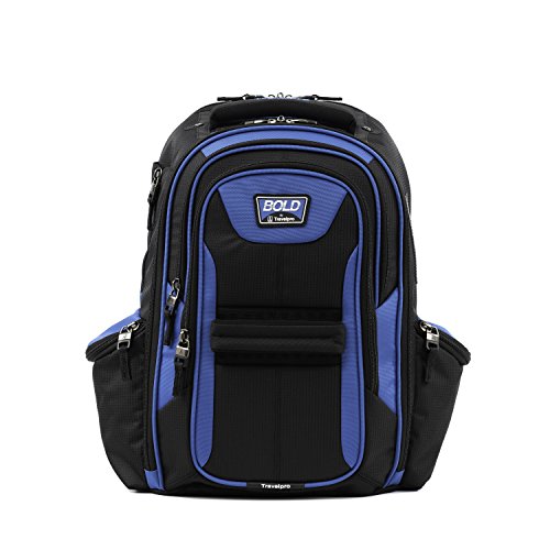 Travelpro Bold Lightweight Rugged Backpack, Fits up to 15.6 inch laptop and tablet sleeve, Blue/Black